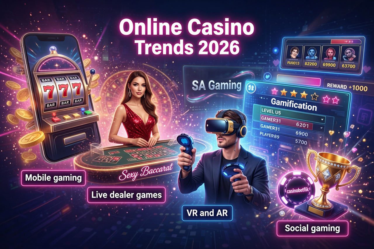Online Casino Trends 2026 casinobetflik SA Gaming Sexy Baccarat ภาพชัด Mobile gaming Live dealer VR AR